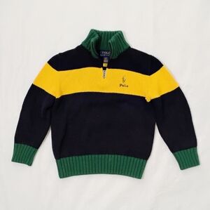 Polo Ralph Lauren Toddler Emroidered Pony Pullover 1/4 Zip Sweater Size 4T